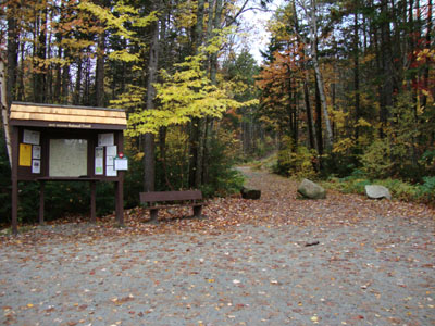 The Zealand Trail trailhead at the end of Zealand Road