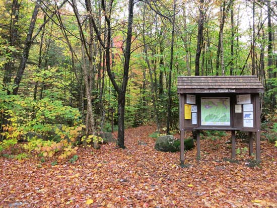 The North Twin Trail trailhead at the end of Haystack Road