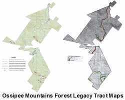 Map of the Ossipee Mountains Forest Legacy Tract