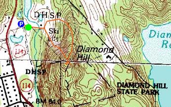 Topographic map of Diamond Hill