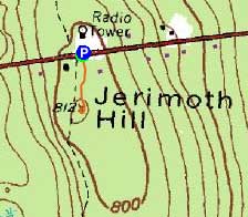 Topographic map of Jerimoth Hill
