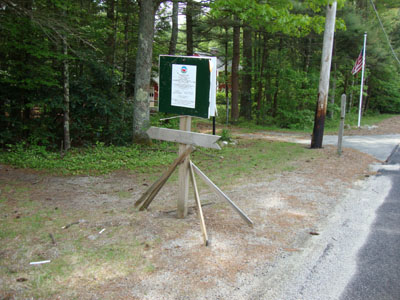The Jerimoth Hill Trail trailhead on Route 101