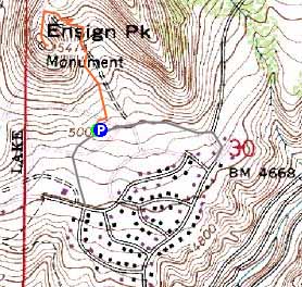 Topographic map of Ensign Peak
