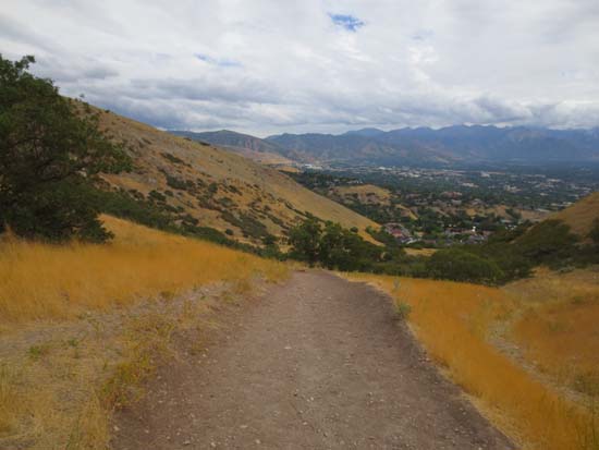 Looking down the trail to Ensign Peak