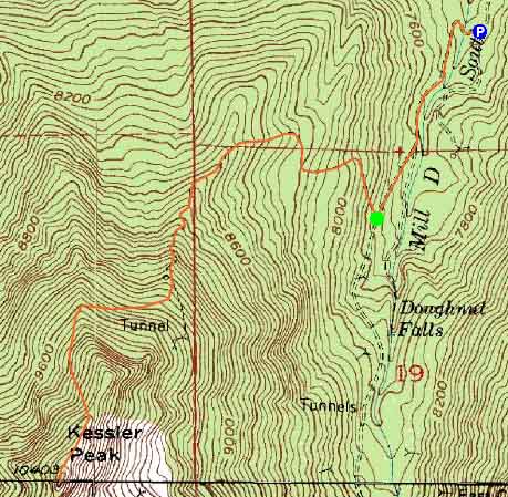Topographic map of Kessler Peak
