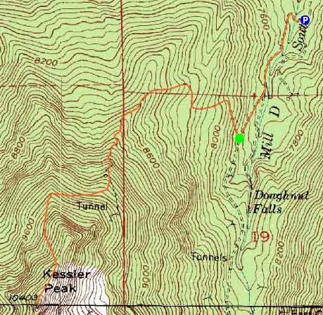 Topographic map of Kessler Peak