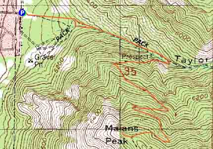 Topographic map of Malans Peak