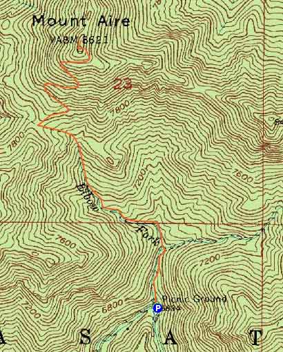 Topographic map of Mt. Aire