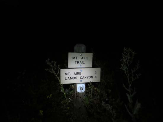The Mt. Aire Trail trailhead