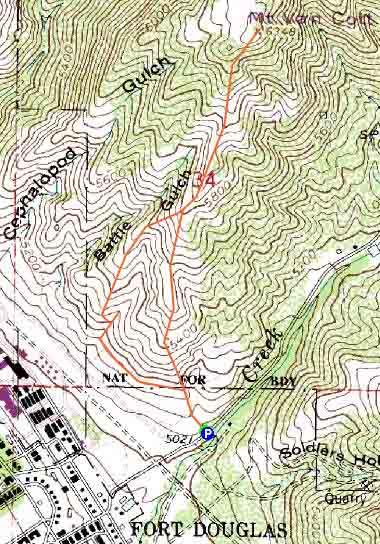 Topographic map of Mt. Van Cott
