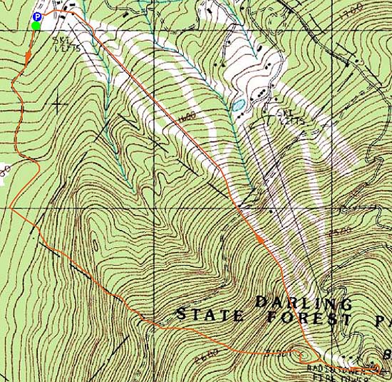 Topographic map of Burke Mountain
