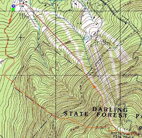Topographic map of Burke Mountain