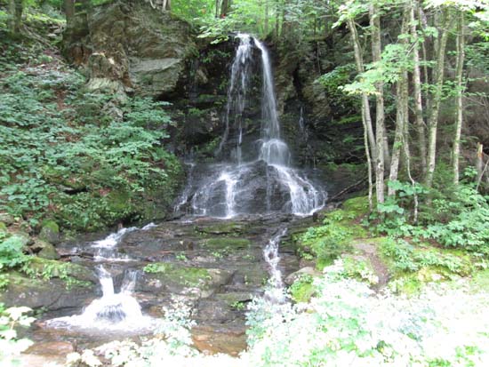 The waterfall along the Stark Mountain Trail