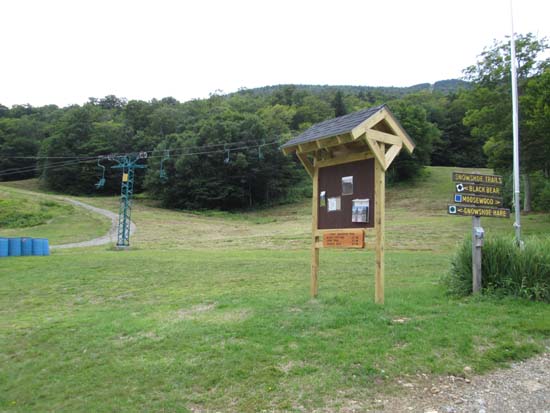 The hiking trailhead at the Mad River Glen base area