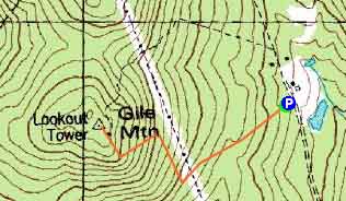 Topographic map of Gile Mountain - Click to enlarge