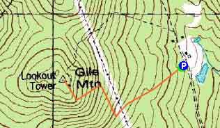 Topographic map of Gile Mountain - Click to enlarge