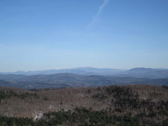 Looking northeast at Mt. Moosilauke and the White Mountains from the Gile Mountain fire tower - Click to enlarge