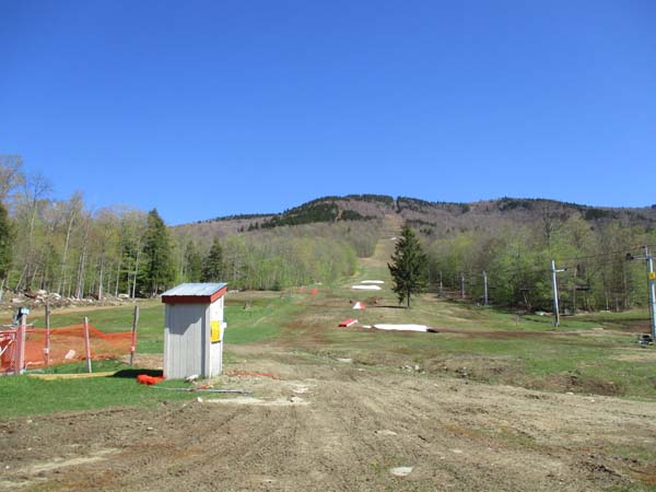 Looking up the ski area