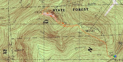 Topographic map of Jay Peak - Click to enlarge