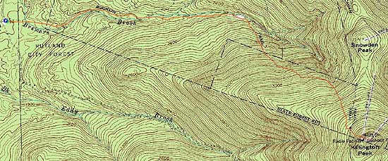 Topographic map of Killington Peak - Click to enlarge
