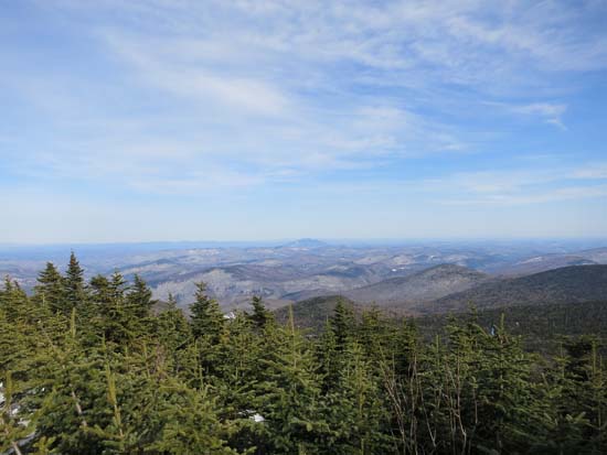 Looking toward Ascutney from a snowdrift on of Killington Peak - Click to enlarge