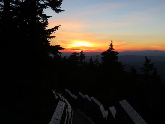 Looking down the peak staircase