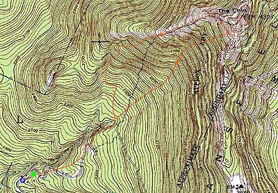 Topographic map of Mt. Mansfield - Click to enlarge
