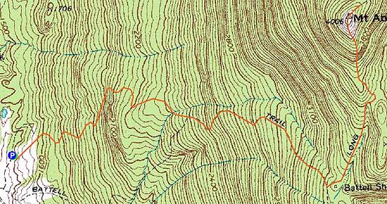 Topographic map of Mt. Abraham