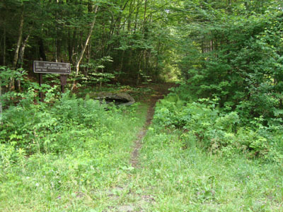 The Clark Brook Trail trailhead off Forest Road 55