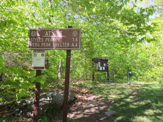 The Long Trail northbound trailhead on Mad Tom Notch Road
