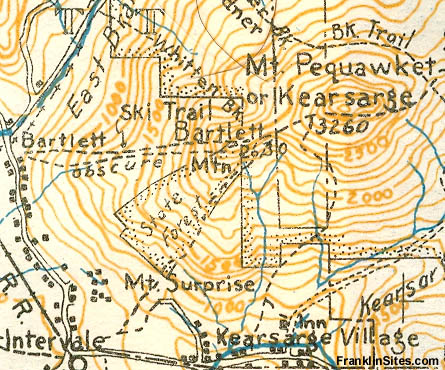 1934 AMC map of Bartlett Mountain