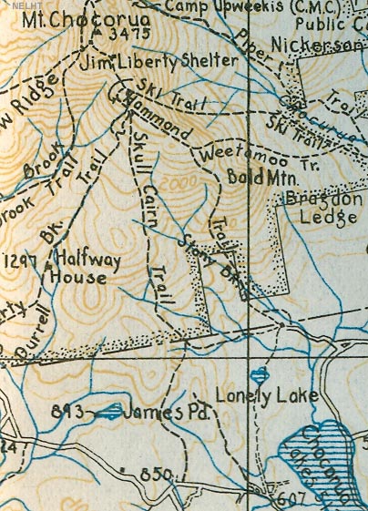 1934 AMC map of Mt. Chocorua