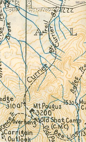 1934 AMC map of Mt. Paugus