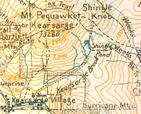 1934 AMC map of the Shingle Pond Trail