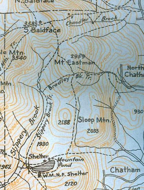 1940 AMC map of Eastman Mountain