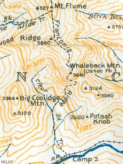 1940 AMC map of Mt. Flume