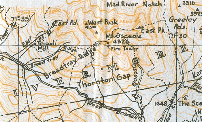 1940 AMC map of Mt. Osceola