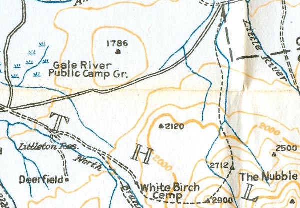 1940 AMC map of Nubble Mountain