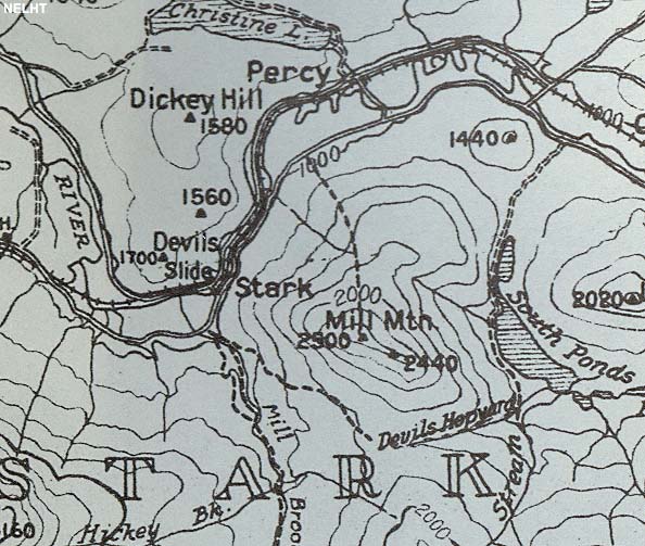 1948 AMC map of Mill Mountain