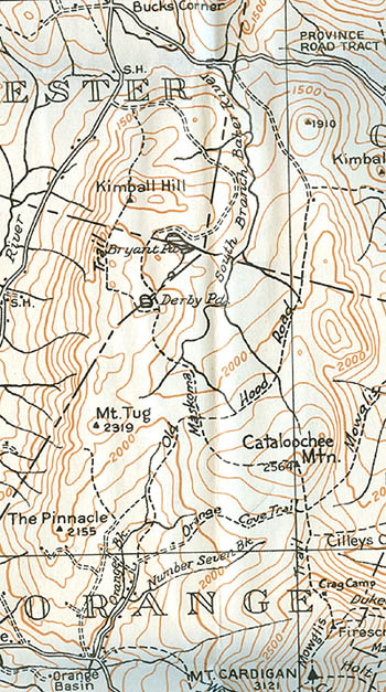 1948 AMC map of Mt. Cardigan