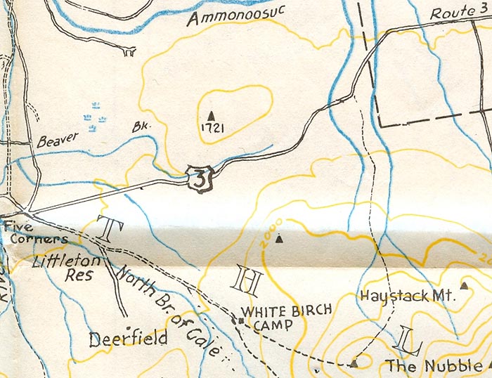 1960 AMC map of Nubble Mountain