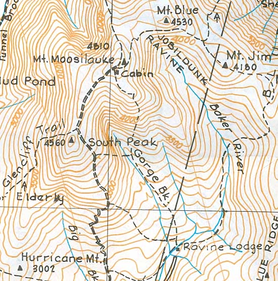 1976 AMC map of Mt. Moosilauke