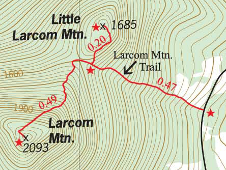 The 2009 Trail Bandit Map of the Ossipee Mountains Larcom section