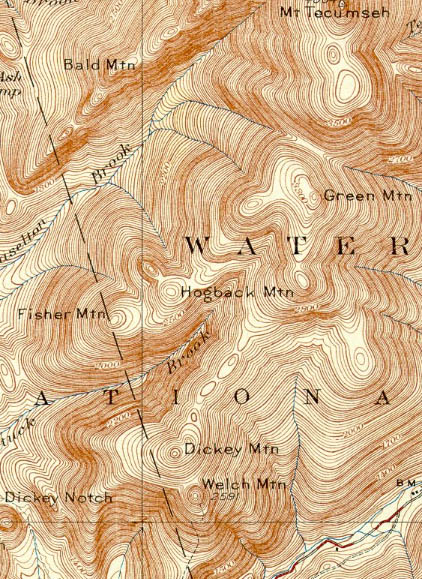 1931 USGS map of Mt. Tecumseh