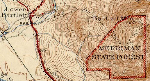 1945 USGS map of Bartlett Mountain