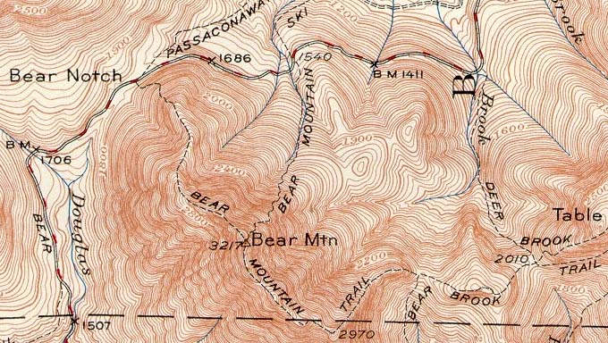 1950 USGS map of Bear Mountain