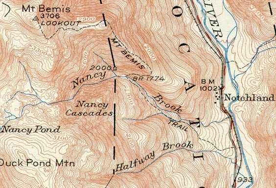 1950 USGS map of Mt. Bemis