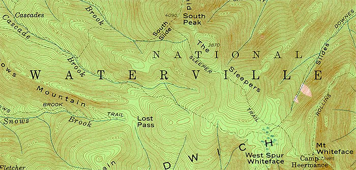 1958 USGS map of Mt. Whiteface